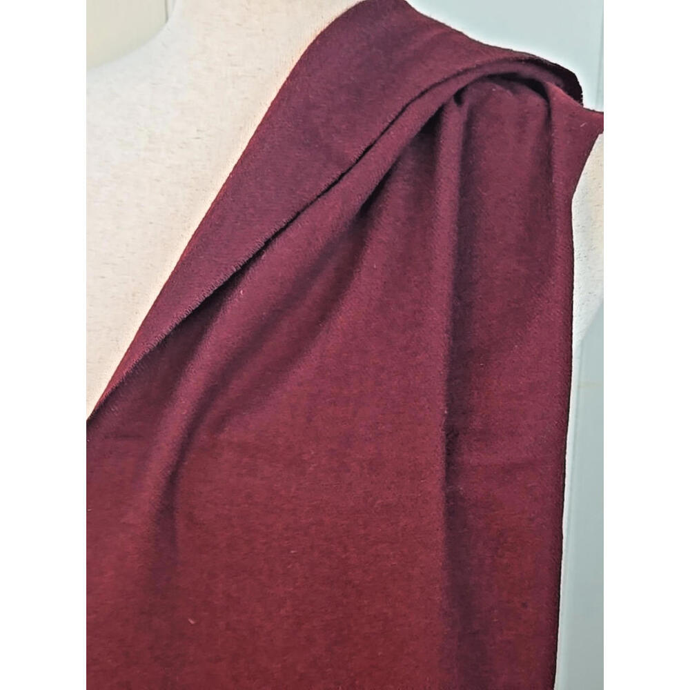 Johnstons Of Elgin Scarf Muffler Wrap Cashmere Wool Maroon Red 52"x 12" - Picture 3 of 6